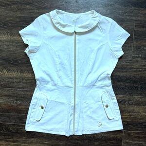 JAANUU Women’s White Scrub Top S